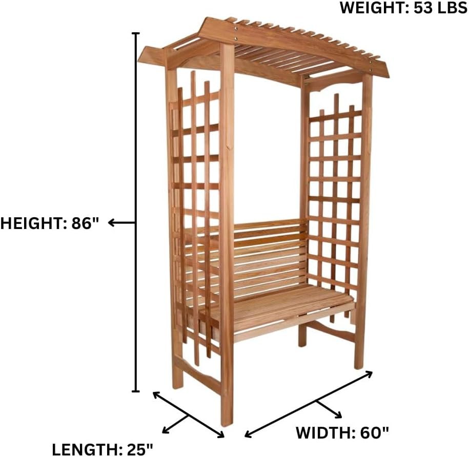 All Things Cedar 5-ft Garden Arbor with Bench – view 6