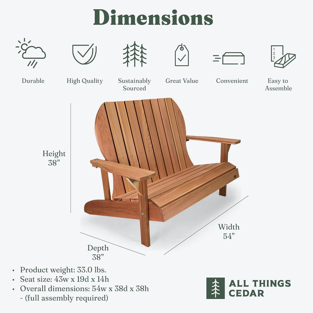 All Things Cedar Cedar Loveseat – view 3