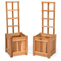 All Things Cedar 12w x 12d x 13h Set of 2 Planter Box's with Trellis