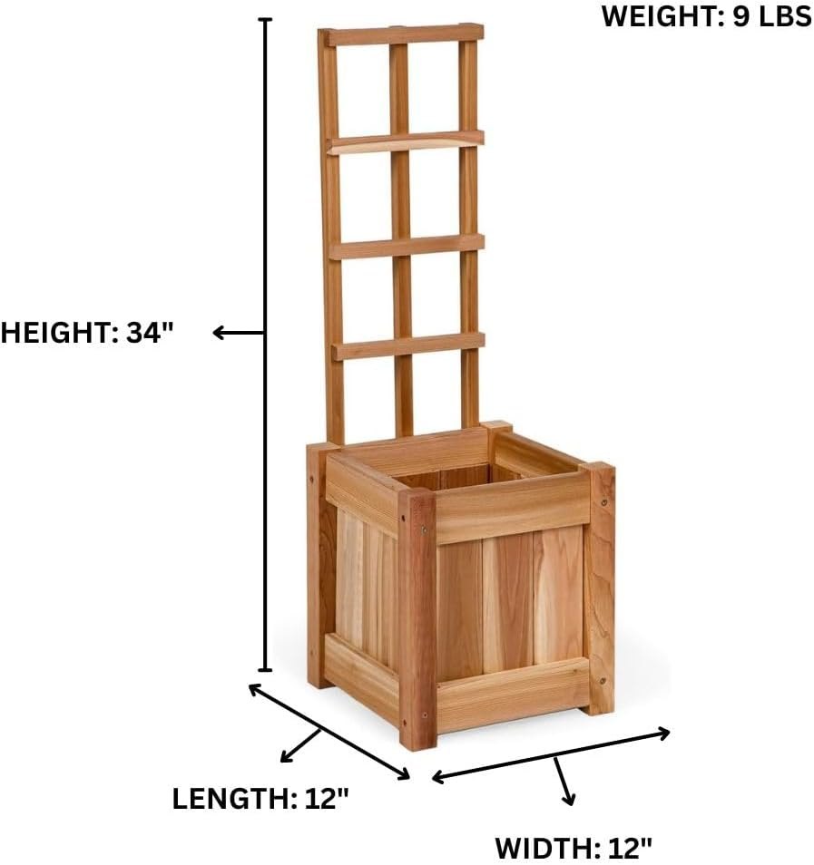 All Things Cedar 12w x 12d x 13h Set of 2 Planter Box's with Trellis – view 5