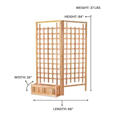 All Things Cedar 32w x 11d x 12h Planter Box with Trellis Privacy Screens Set – view 6