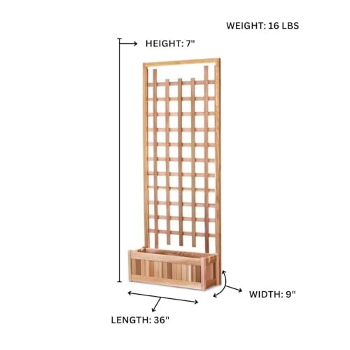 All Things Cedar 32w x 11d x 12h Planter Box with Trellis Privacy Screen Set – view 6