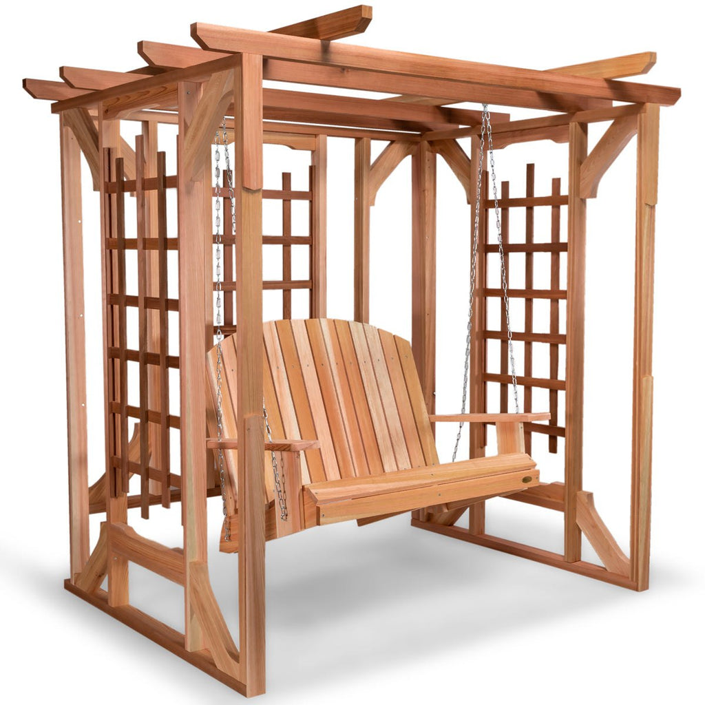 All Things Cedar Cedar Pergola with Swing