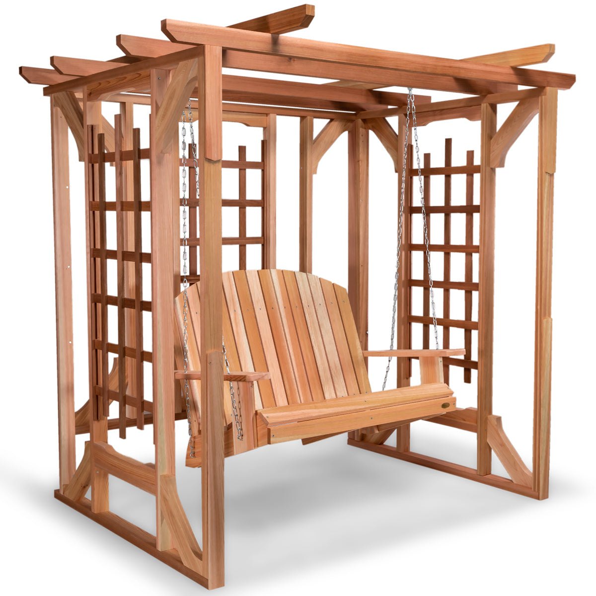 All Things Cedar Cedar Pergola with Swing