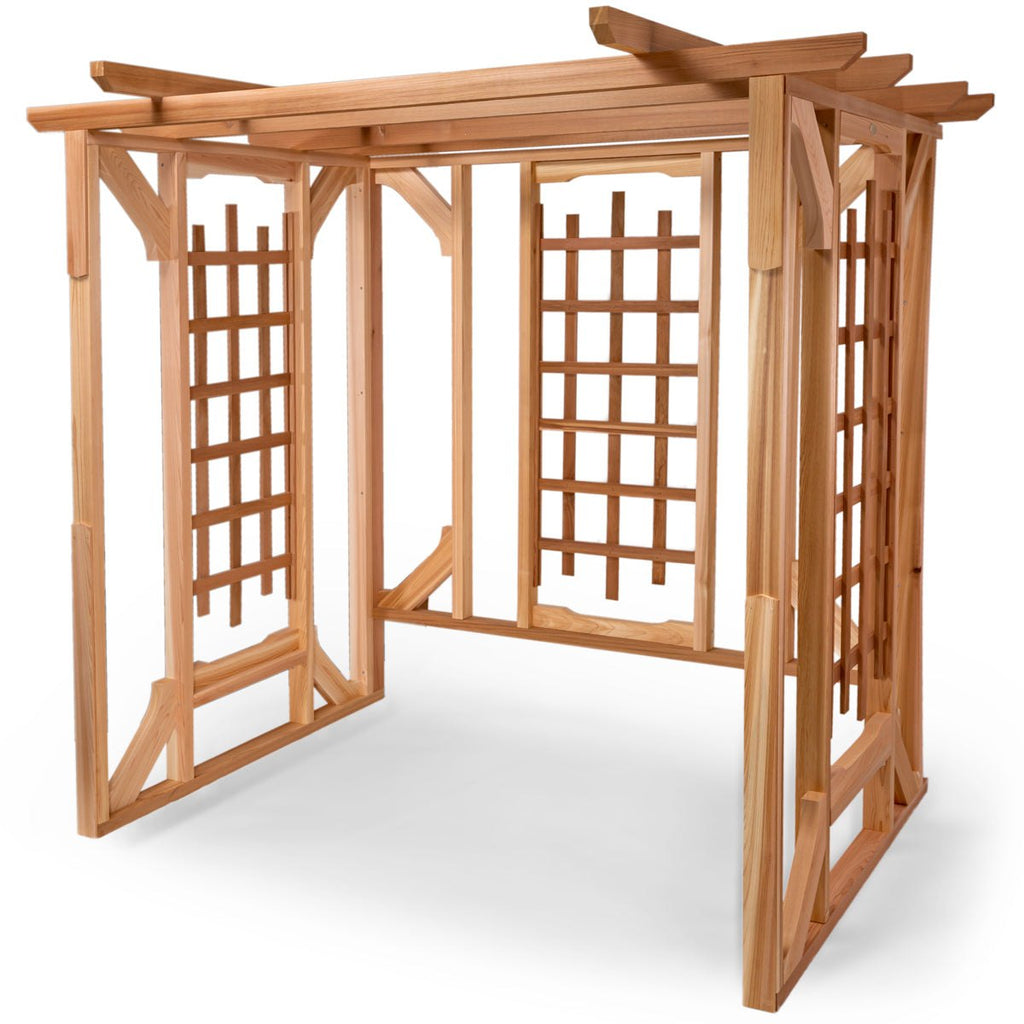 All Things Cedar Cedar Pergola with Swing – view 2
