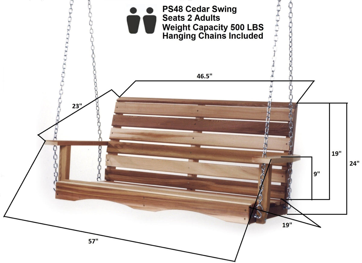 All Things Cedar 4-ft Porch Swing – view 7