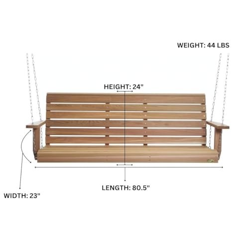 All Things Cedar 6-ft Porch Swing with Comfort Swing Springs – view 4