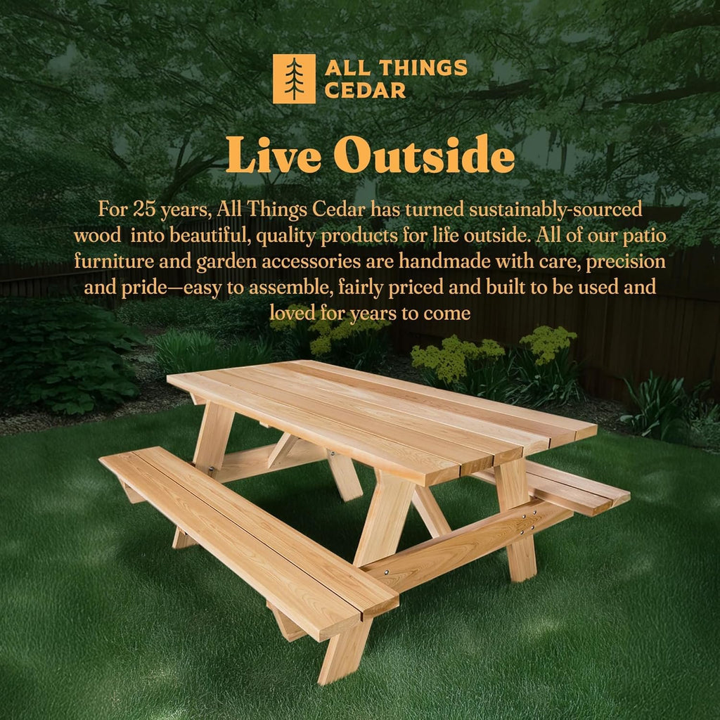 All Things Cedar 6-ft Classic Picnic Table – view 5