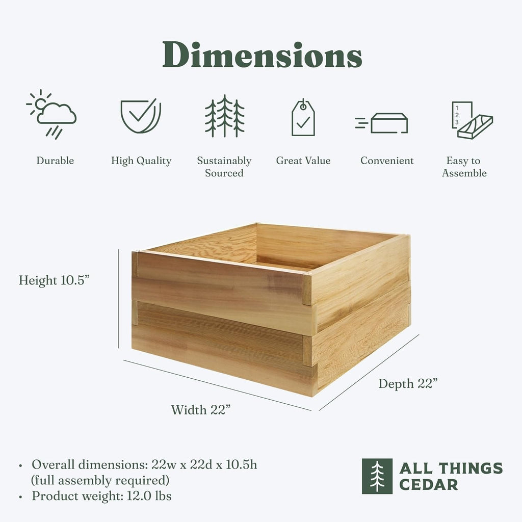 All Things Cedar 2-ft Square 2-Tier Raised Garden Box – view 3
