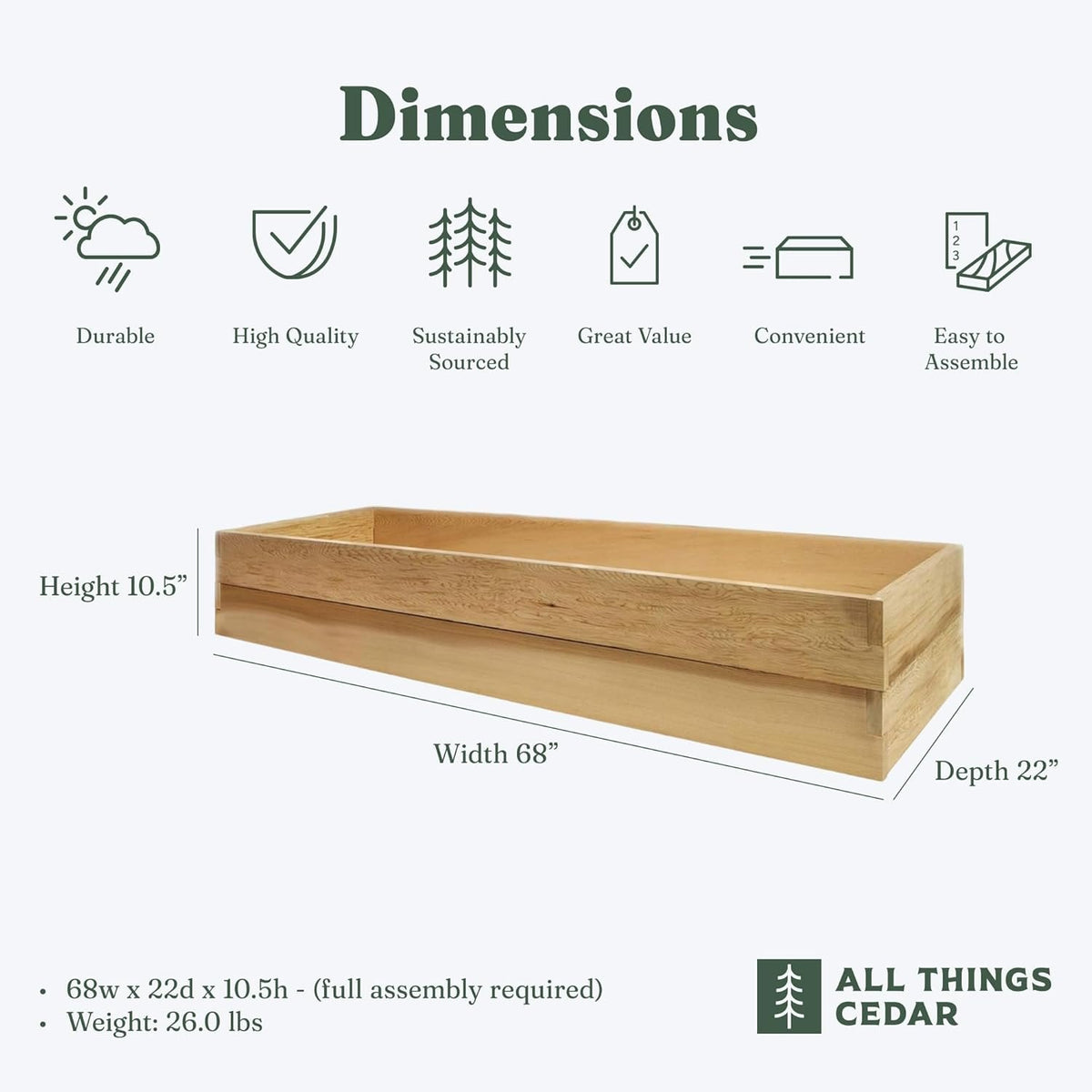 All Things Cedar 6-ft x 2-ft 2-Tier Raised Garden Box – view 3