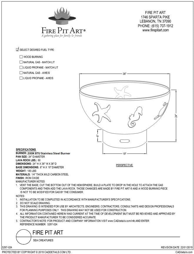 Fire Pit Art Sea Creatures Fire Pit – view 5