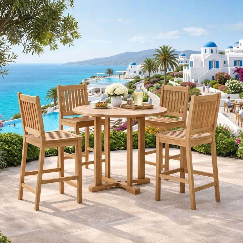 Anderson Teak Bahama Avalon 5-Piece Round Bar Set – view 2