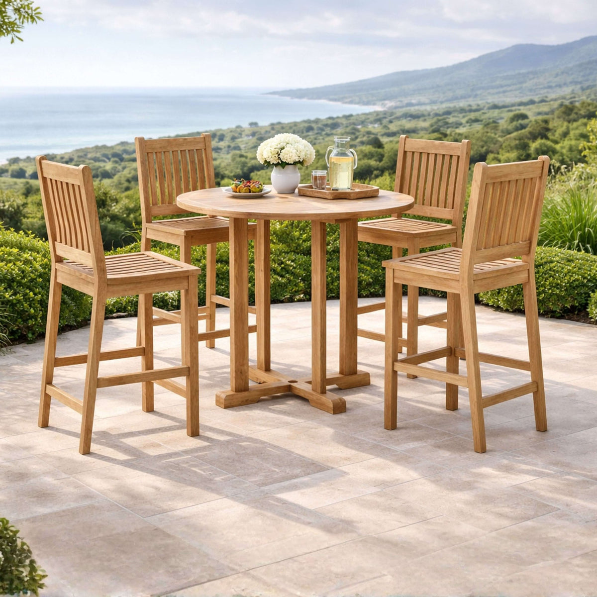 Anderson Teak Bahama Avalon 5-Piece Round Bar Set – view 5