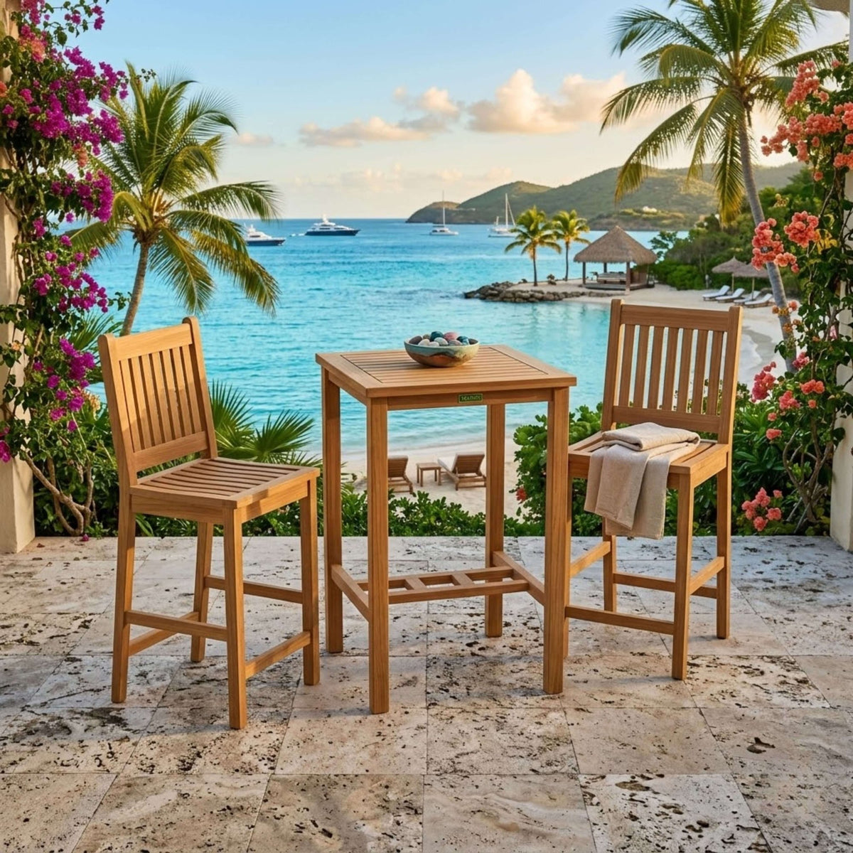 Anderson Teak Bahama Avalon 3-Piece Square Bar Set