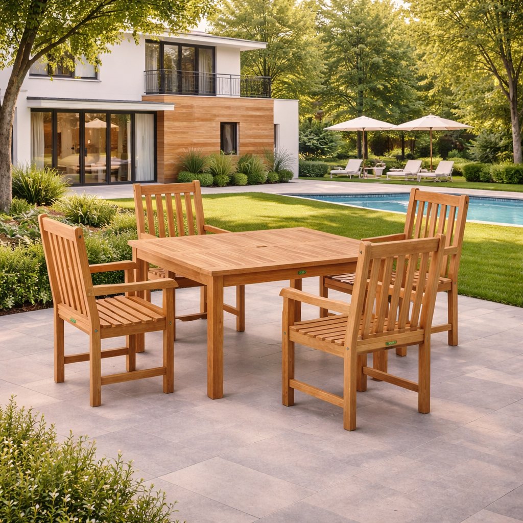 Anderson Teak Windsor Classic Armchair 5-Piece Dining Table Set – view 2