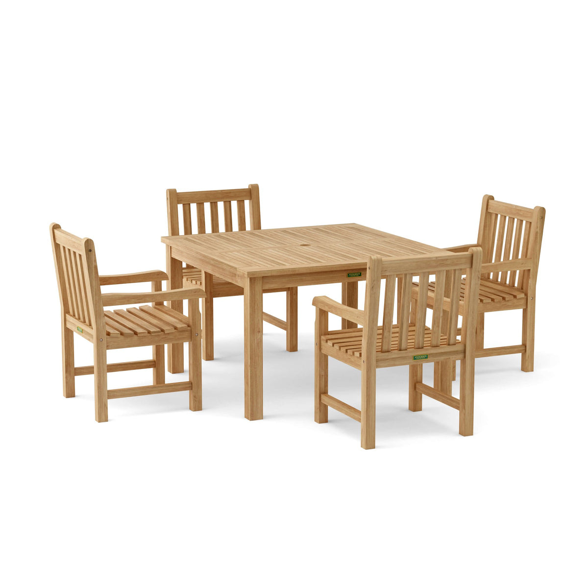 Anderson Teak Windsor Classic Armchair 5-Piece Dining Table Set – view 3