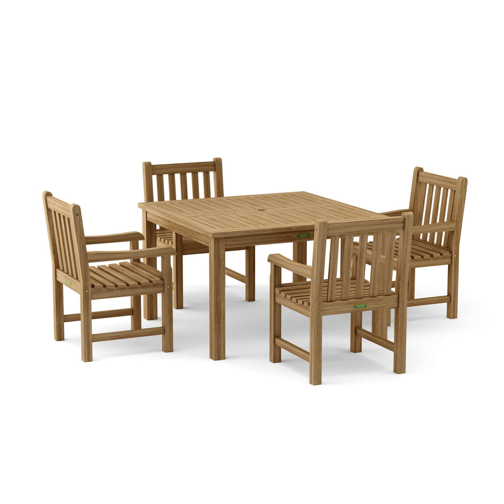 Anderson Teak Windsor Classic Armchair 5-Piece Dining Table Set – view 4