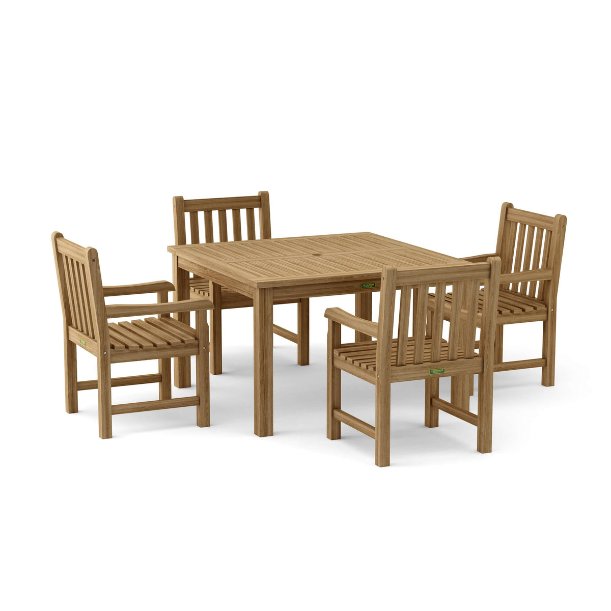 Anderson Teak Windsor Classic Armchair 5-Piece Dining Table Set – view 4