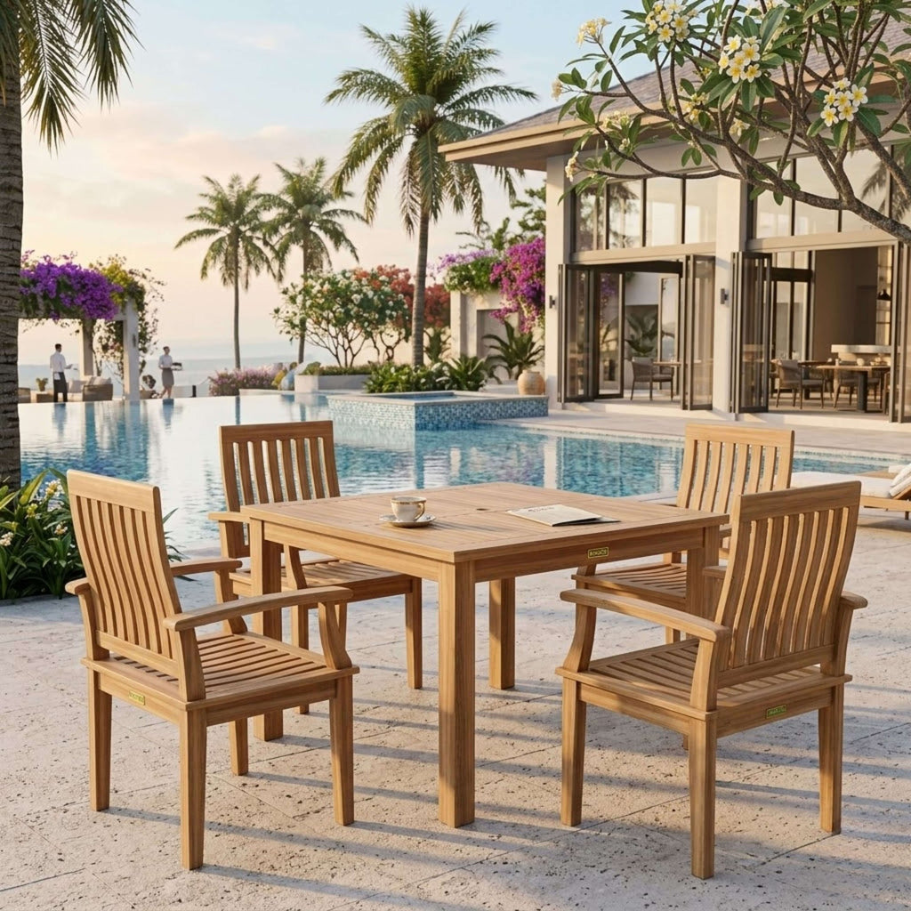 Anderson Teak Windsor Brianna 5-Piece Dining Table Set