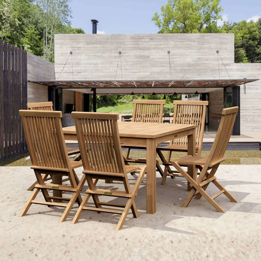 Anderson Teak Windsor Classic Chair 7-Piece Folding Dining Set – view 3