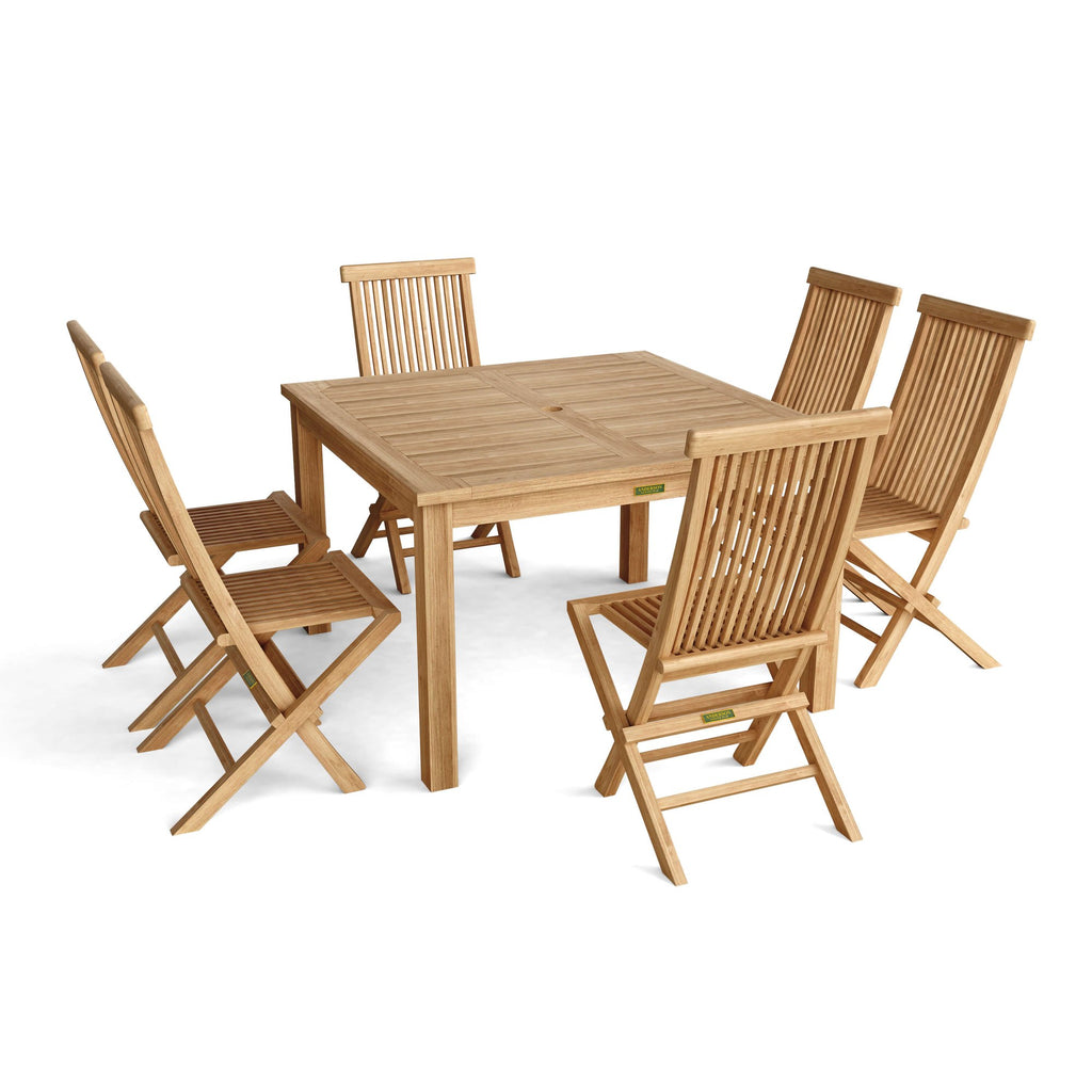 Anderson Teak Windsor Classic Chair 7-Piece Folding Dining Set – view 5