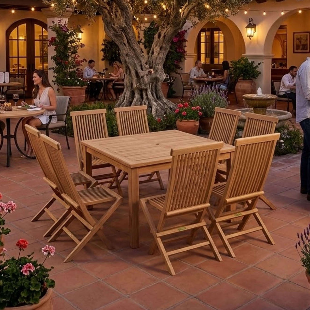 Anderson Teak Windsor Classic Chair 9-Piece Folding Dining Set – view 2