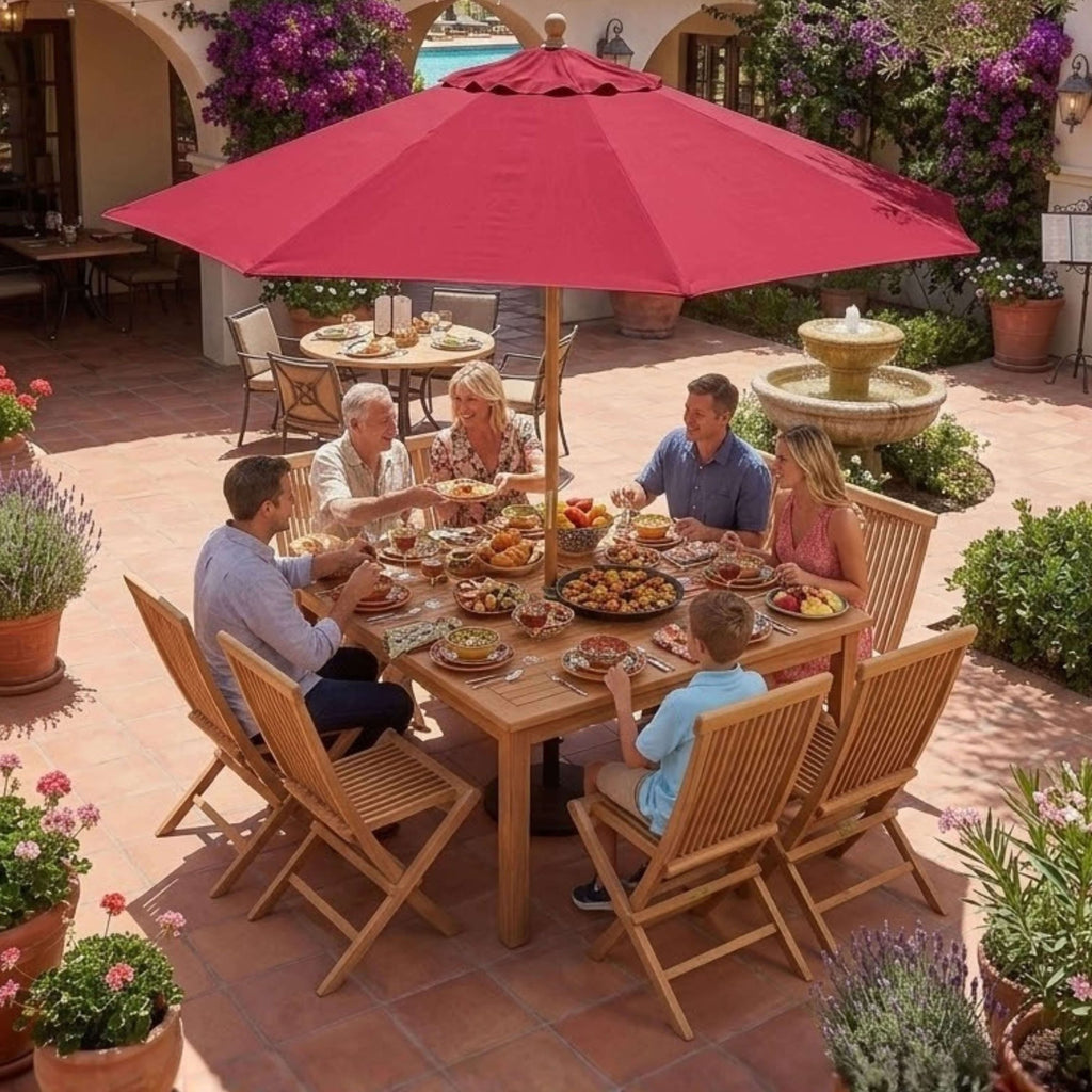 Anderson Teak Windsor Classic Chair 9-Piece Folding Dining Set – view 4