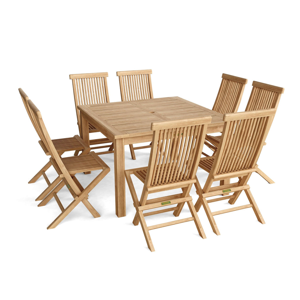 Anderson Teak Windsor Classic Chair 9-Piece Folding Dining Set – view 6