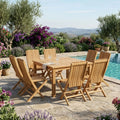 Anderson Teak Windsor Comfort Chair 7-Piece Folding Dining Set