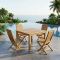 Anderson Teak Windsor Comfort Chair 5-Piece Folding Dining Set