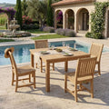 Anderson Teak Windsor Rialto Side Chair 5-Piece Dining Table Set