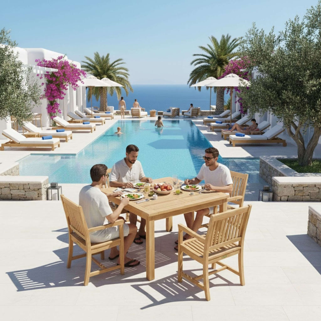 Anderson Teak Windsor Rialto Armchair 5-Piece Dining Set – view 4