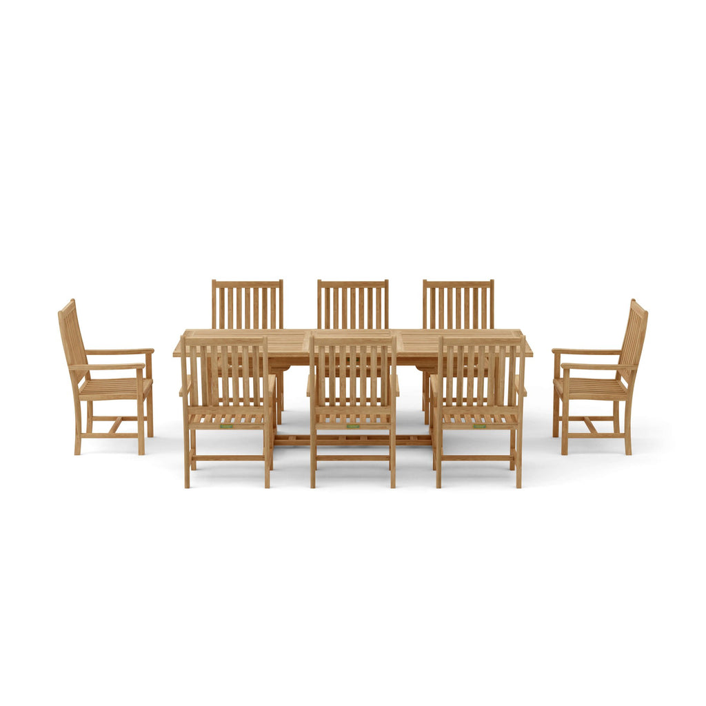 Anderson Teak Bahama Wilshire Armchair 9-Piece Extension Dining Set – view 3