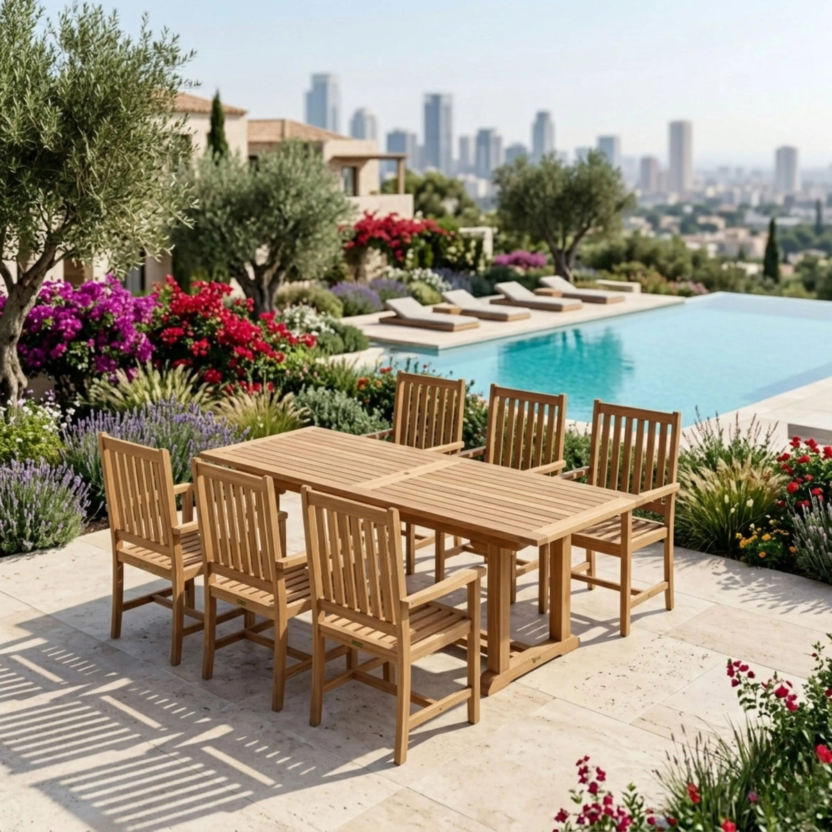 Anderson Teak Bahama Wilshire Armchair 7-Piece Extension Dining Set – view 2