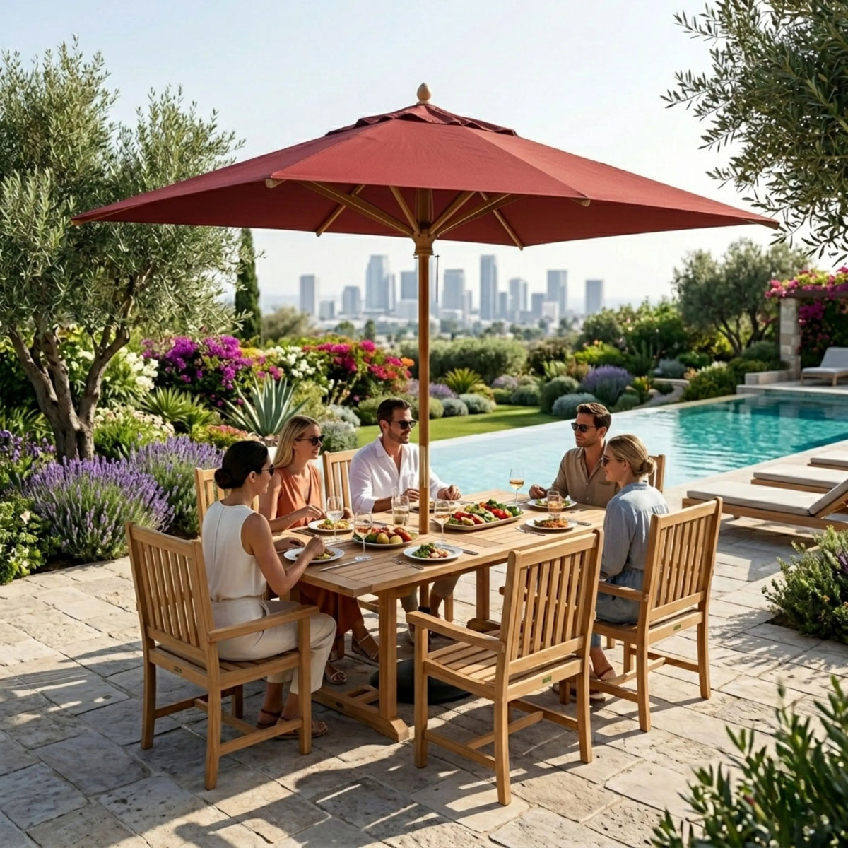 Anderson Teak Bahama Wilshire Armchair 7-Piece Extension Dining Set – view 3