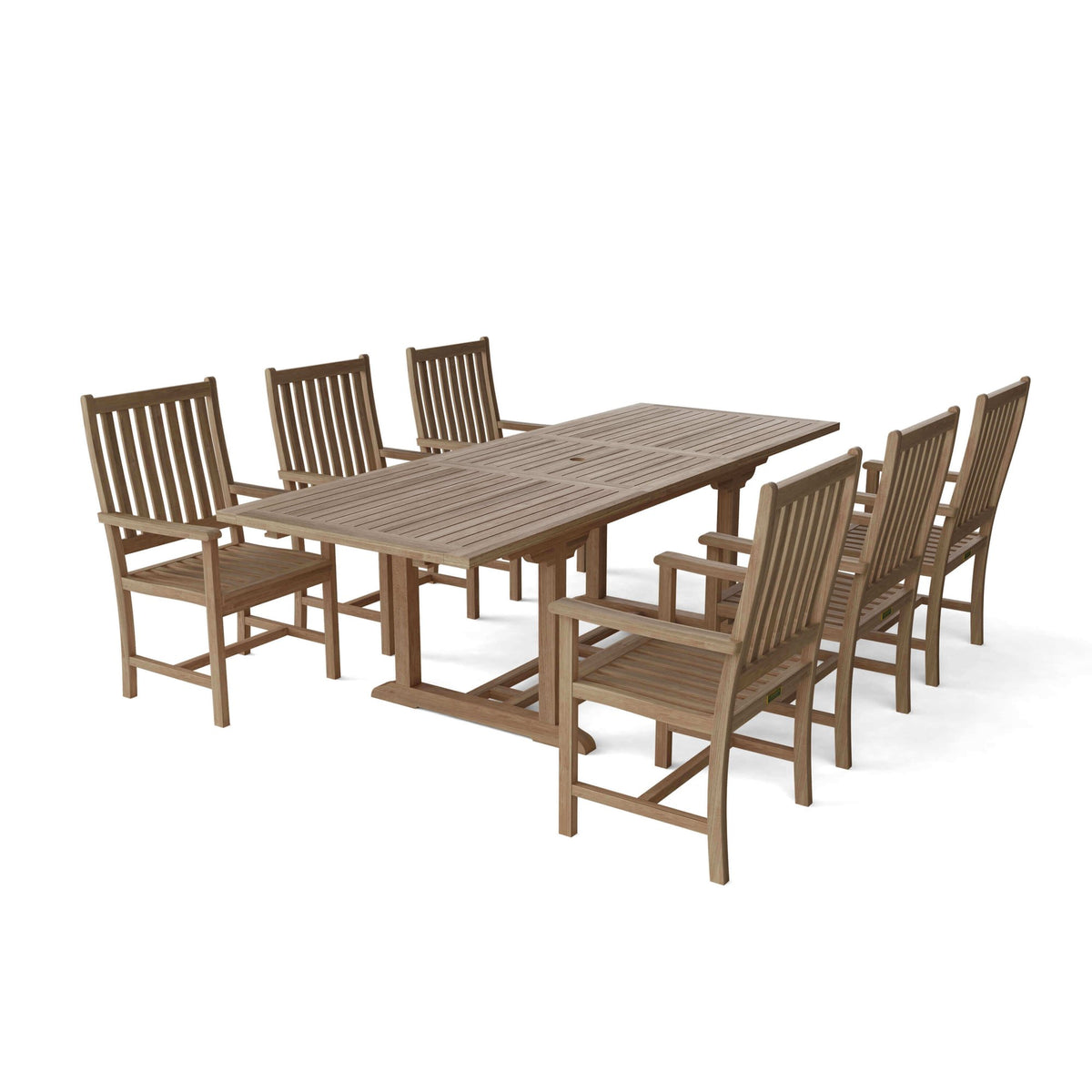 Anderson Teak Bahama Wilshire Armchair 7-Piece Extension Dining Set – view 5