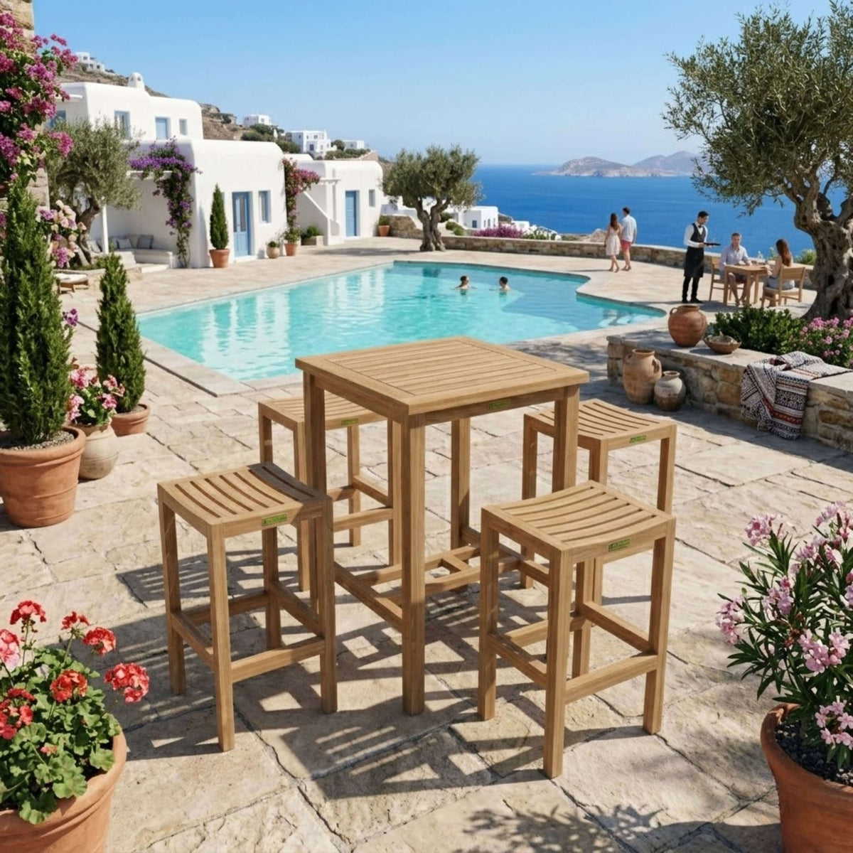 Anderson Teak Bahama Montego 5-Piece Square Bar Set – view 2