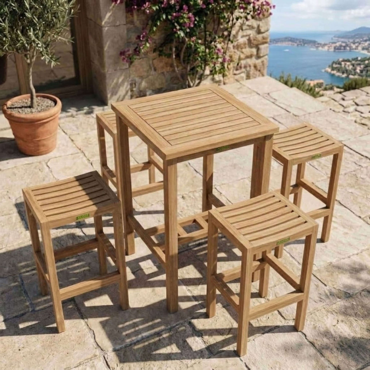 Anderson Teak Bahama Montego 5-Piece Square Bar Set – view 4