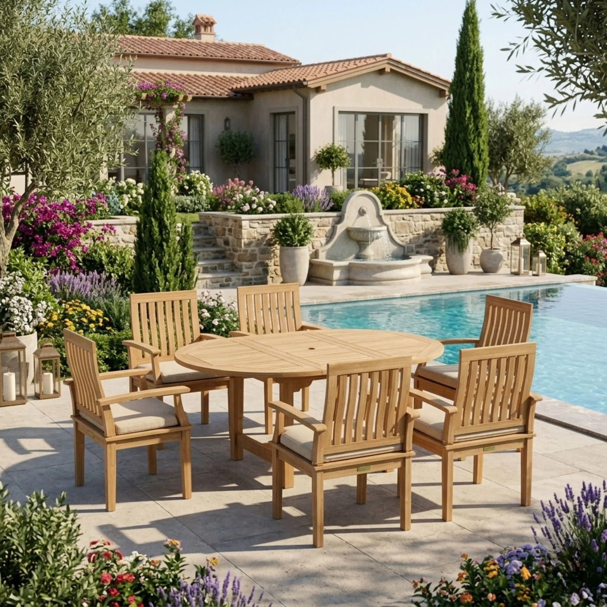 Anderson Teak Bahama Brianna 7-Piece Extension Dining Set – view 3