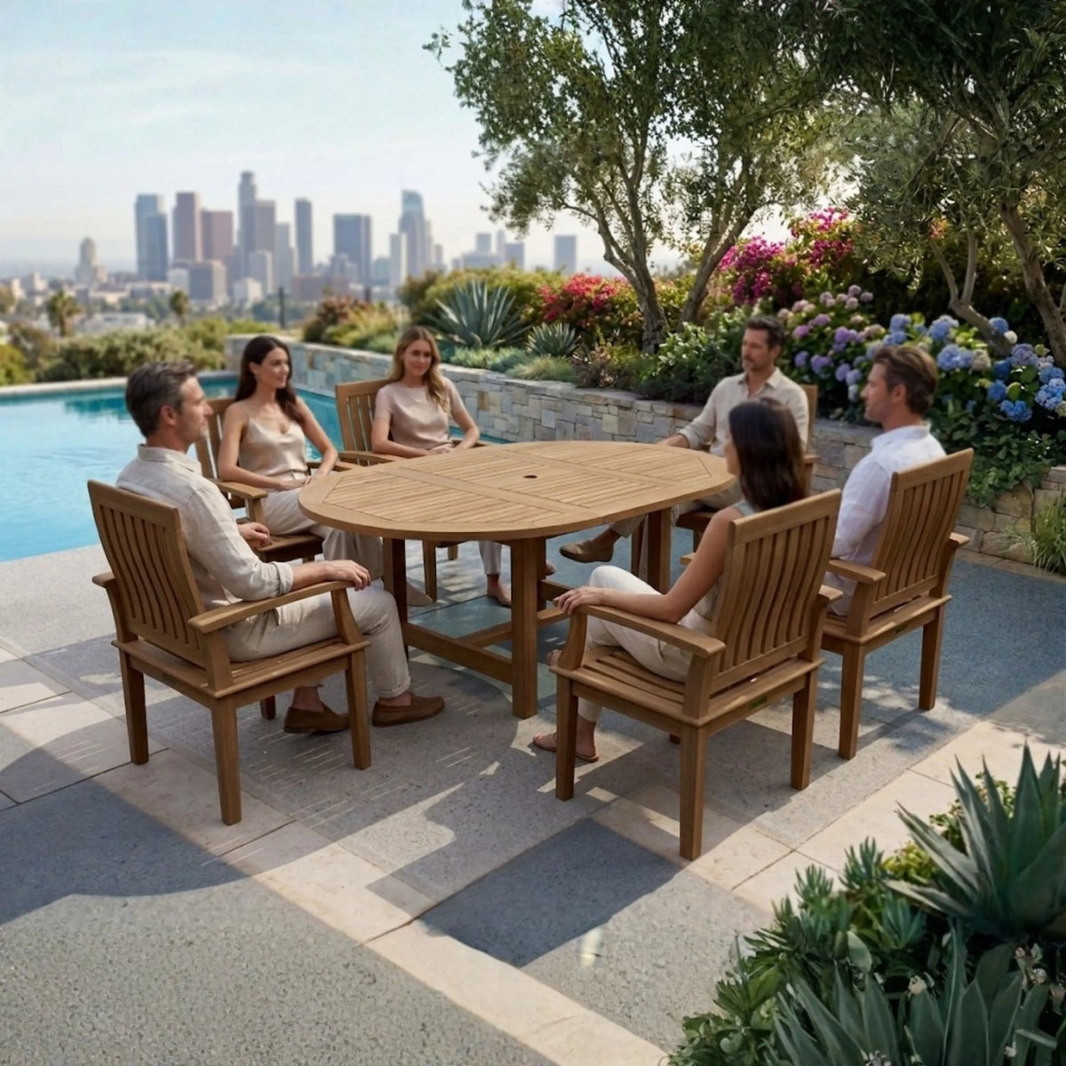 Anderson Teak Bahama Brianna 7-Piece Extension Dining Set – view 4