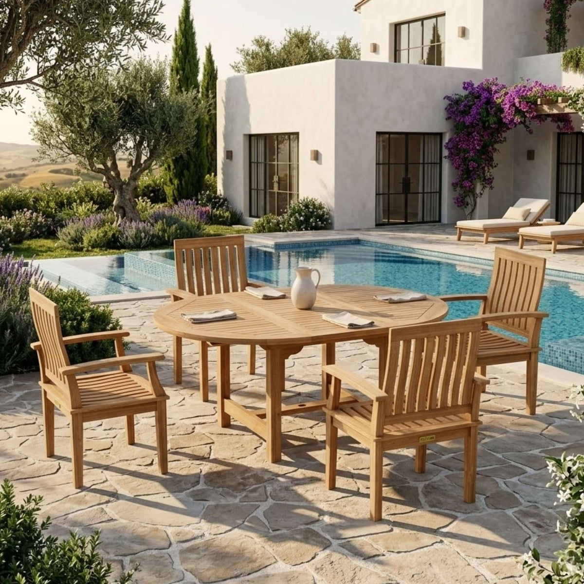 Anderson Teak Bahama Brianna 5-Piece Extension Dining Set – view 2
