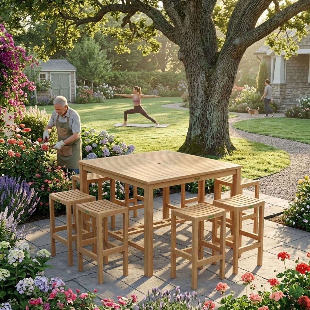 Anderson Teak Windsor Montego 9-Piece Square Bar Set