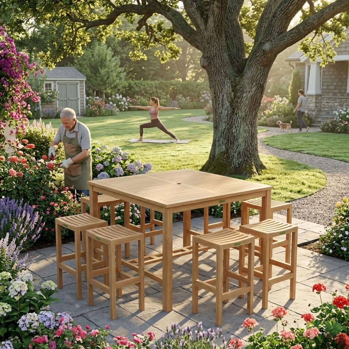 Anderson Teak Windsor Montego 9-Piece Square Bar Set
