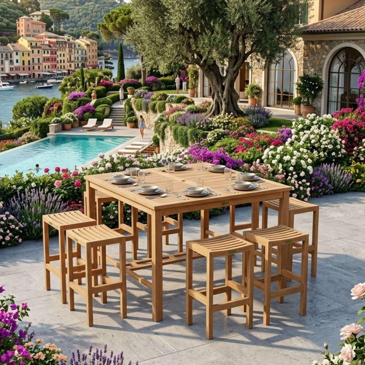 Anderson Teak Windsor Montego 9-Piece Square Bar Set – view 2
