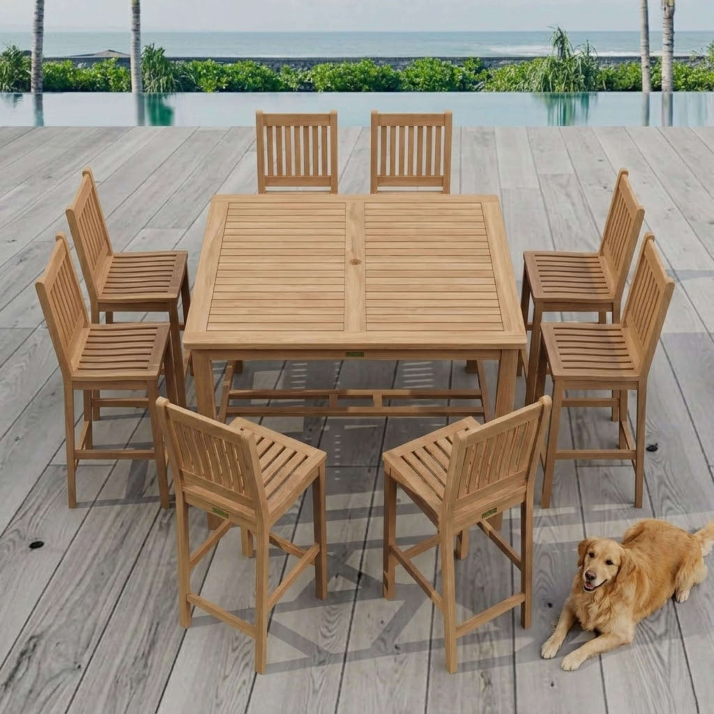 Anderson Teak Windsor Avalon 9-Piece Square Bar Set – view 3