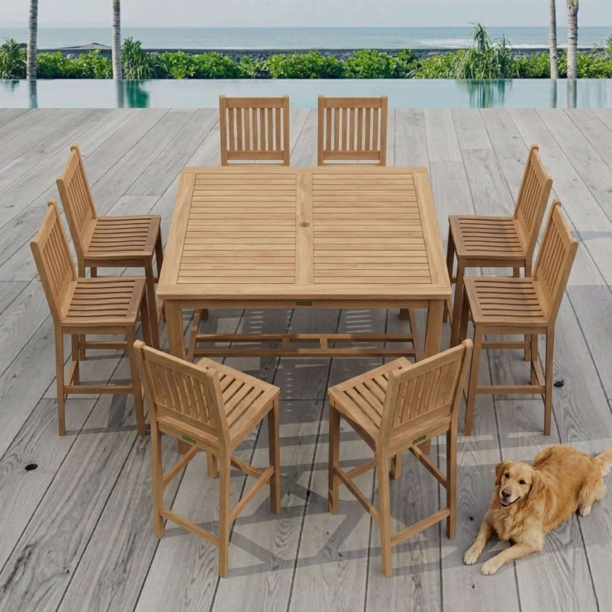 Anderson Teak Windsor Avalon 9-Piece Square Bar Set – view 3
