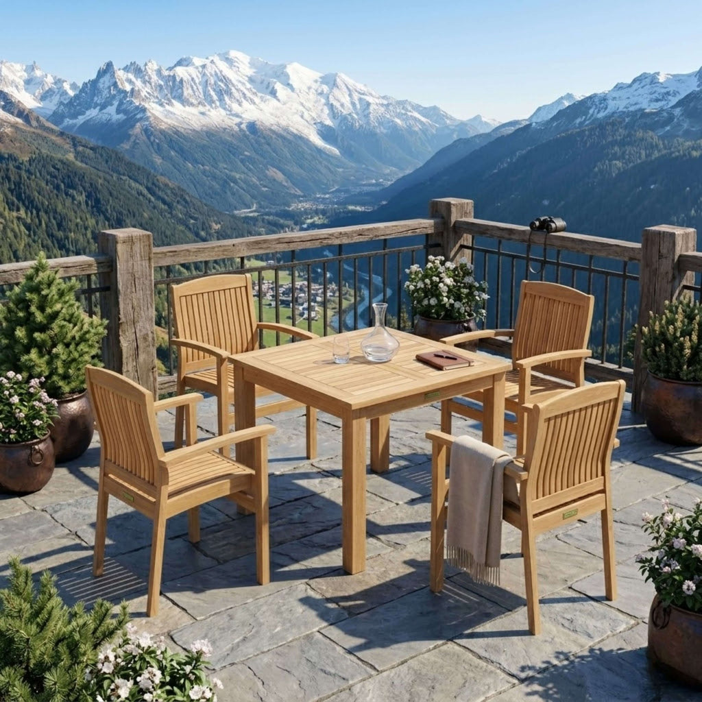 Anderson Teak Bahama Sahara 5-Piece Bistro Table Set – view 3