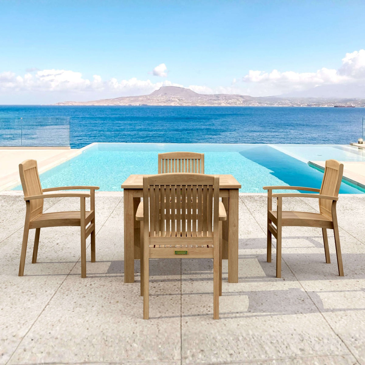 Anderson Teak Bahama Sahara 5-Piece Bistro Table Set – view 5