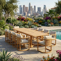 Anderson Teak Junus 11-Piece Extension Dining Table Set