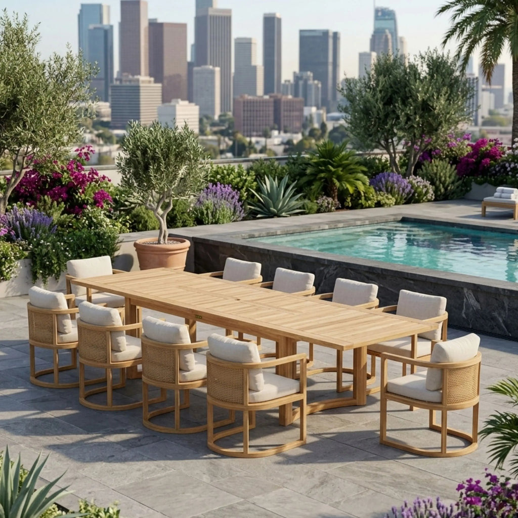 Anderson Teak Junus 11-Piece Extension Dining Table Set – view 2